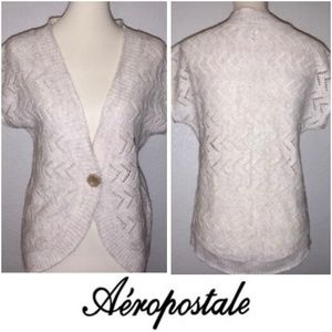 AEROPOSTALE Cardigan Sweater Sz Small Cream Ivory